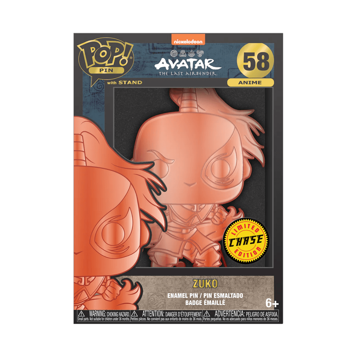 FUNAVAPP0015 Avatar: the Last Airbender - Zuko (with chase) 4" Pop! Pin - Funko - Titan Pop Culture