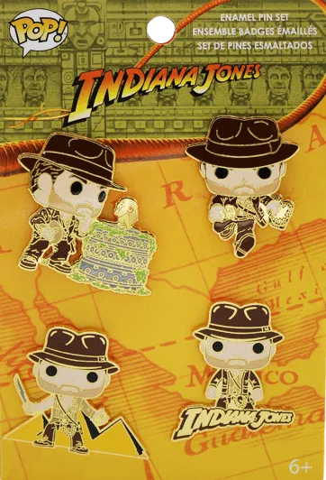 FUNIJPN0003 Indiana Jones: Raiders of the Lost Ark - Indy Set Enamel Pin 4 Pack - Loungefly - Titan Pop Culture