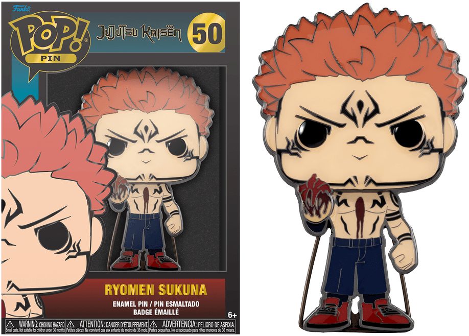 FUNJKPP0004 Jujutsu Kaisen - Ryomen Sukuna 4" Enamel Pop! Pin - Funko - Titan Pop Culture