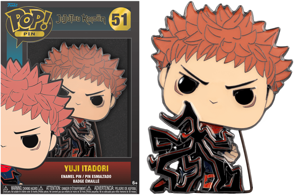 FUNJKPP0007 Jujutsu Kaisen - Yuji Itadori (with chase) 4" Enamel Pop! Pin - Funko - Titan Pop Culture