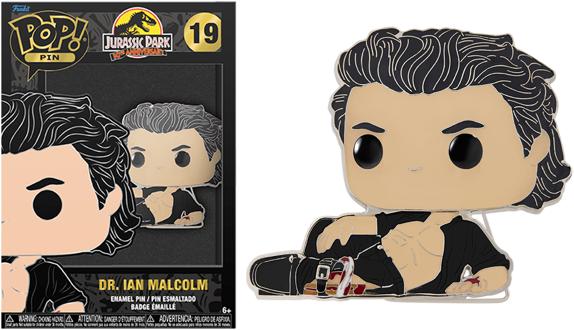 FUNJPPP0006 Jurassic Park - Dr. Ian Malcolm 4" Enamel Pop! Pin - Funko - Titan Pop Culture