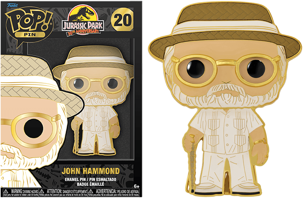 FUNJPPP0007 Jurassic Park - John Hammond 4" Enamel Pop! Pin - Funko - Titan Pop Culture