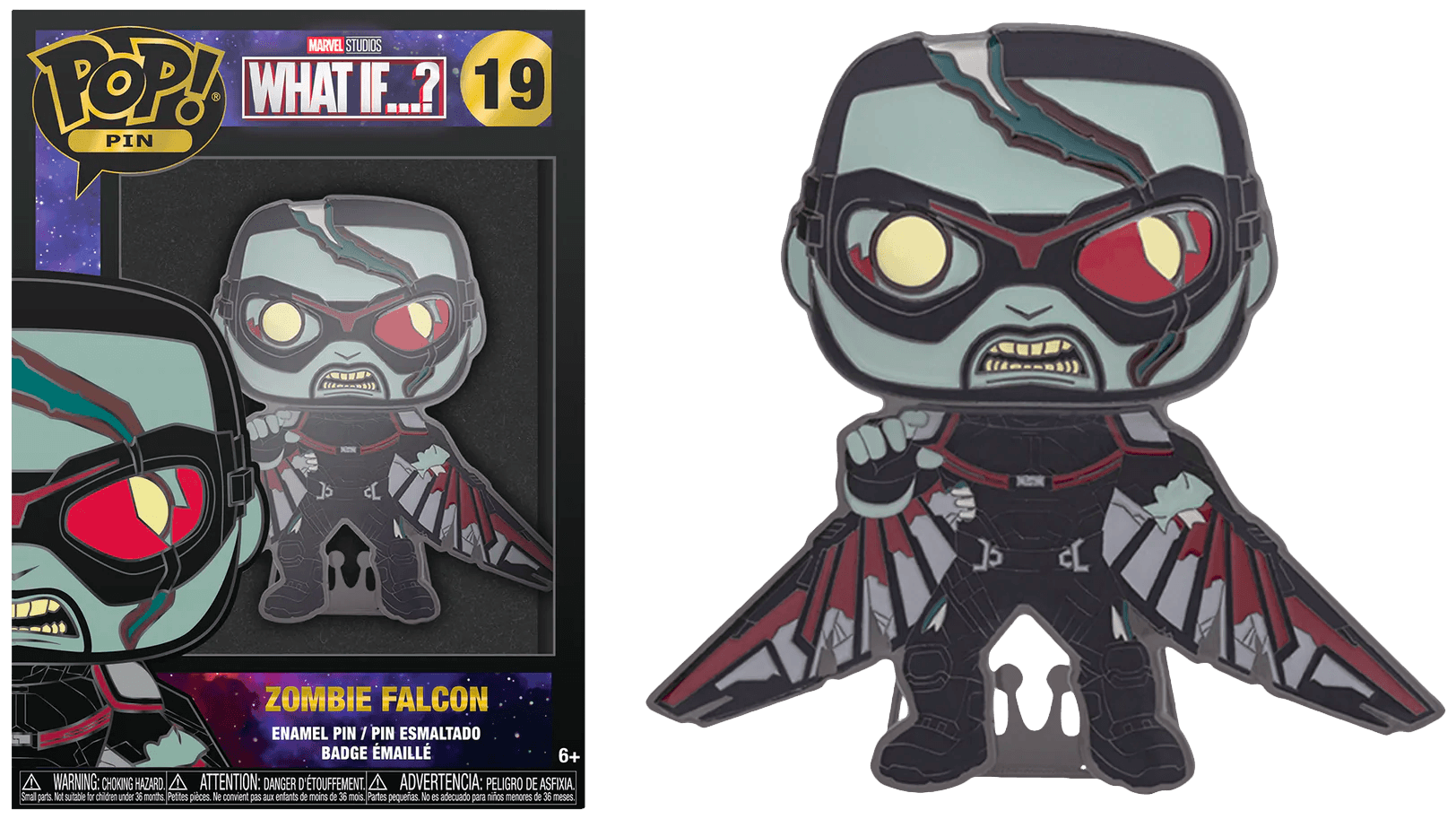 FUNMVPP0057 What If - Zombie Falcon 4" Pop! Enamel Pin - Funko - Titan Pop Culture