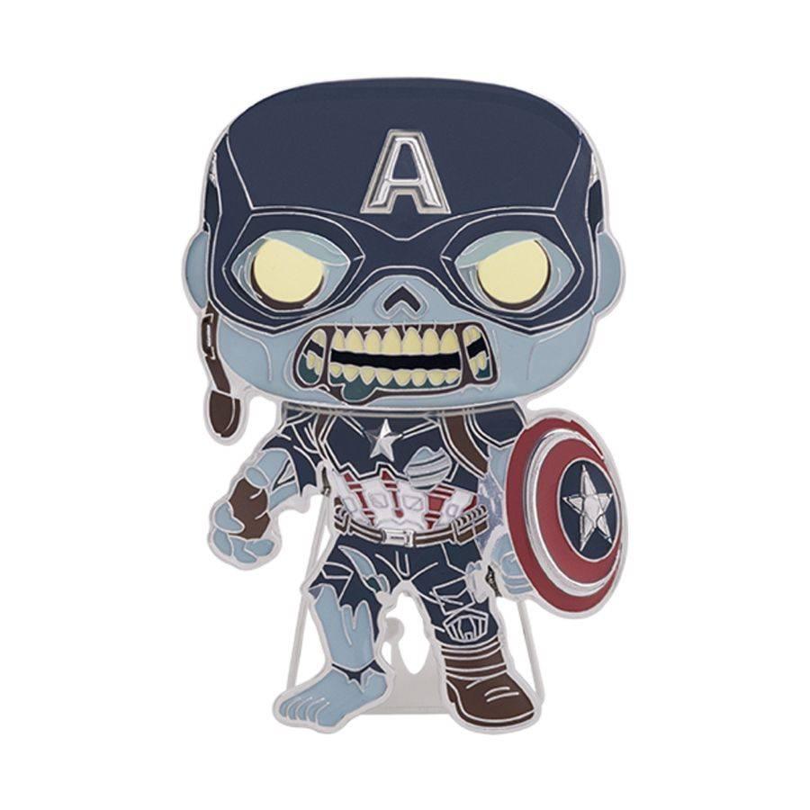 FUNMVPP0059 What If - Zombie Captain America 4" Pop! Enamel Pin - Funko - Titan Pop Culture