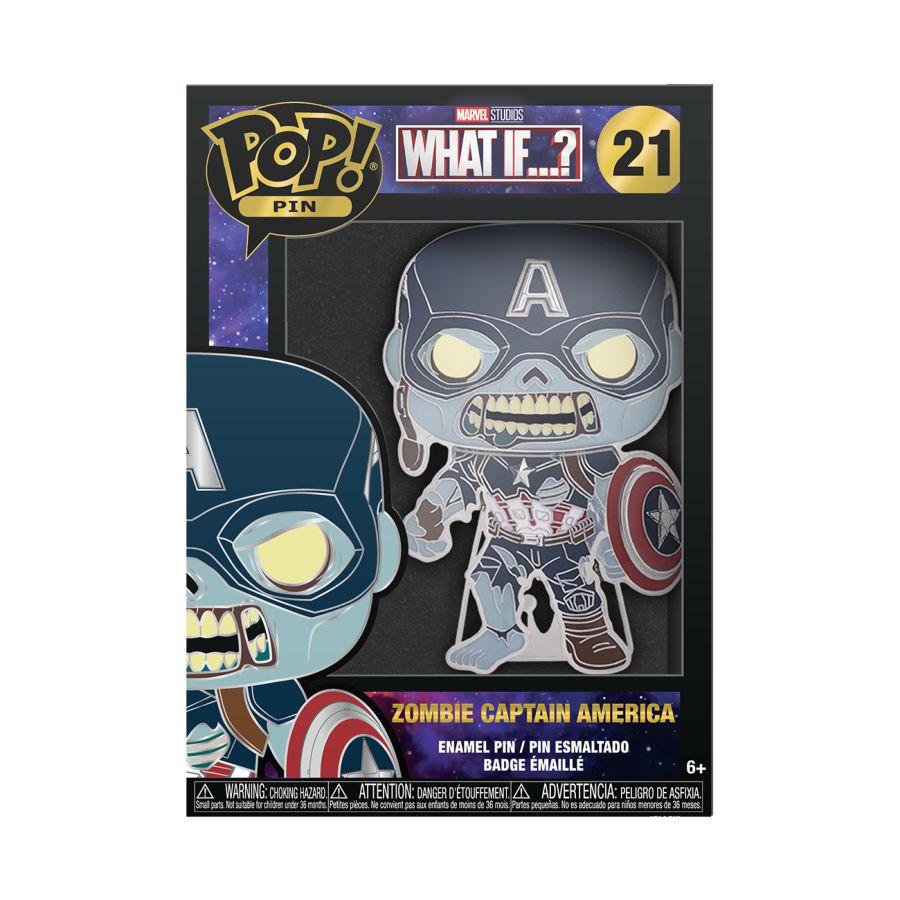FUNMVPP0059 What If - Zombie Captain America 4" Pop! Enamel Pin - Funko - Titan Pop Culture