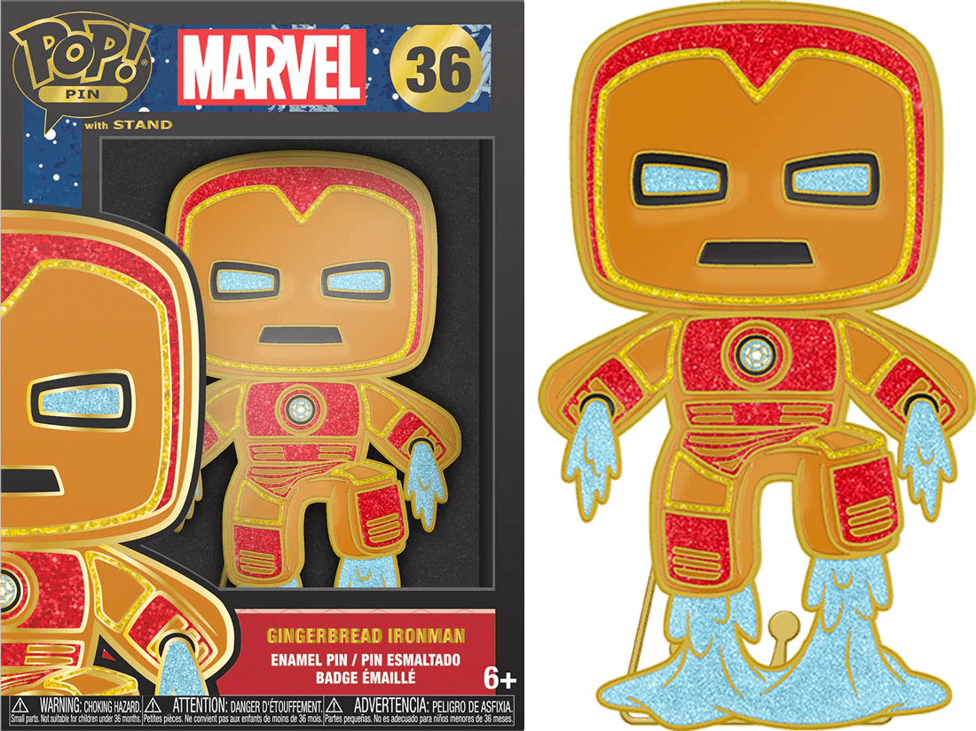 FUNMVPP0100 Marvel Comics - Iron Man Gingerbread Enamel Pop! Pin - Funko - Titan Pop Culture