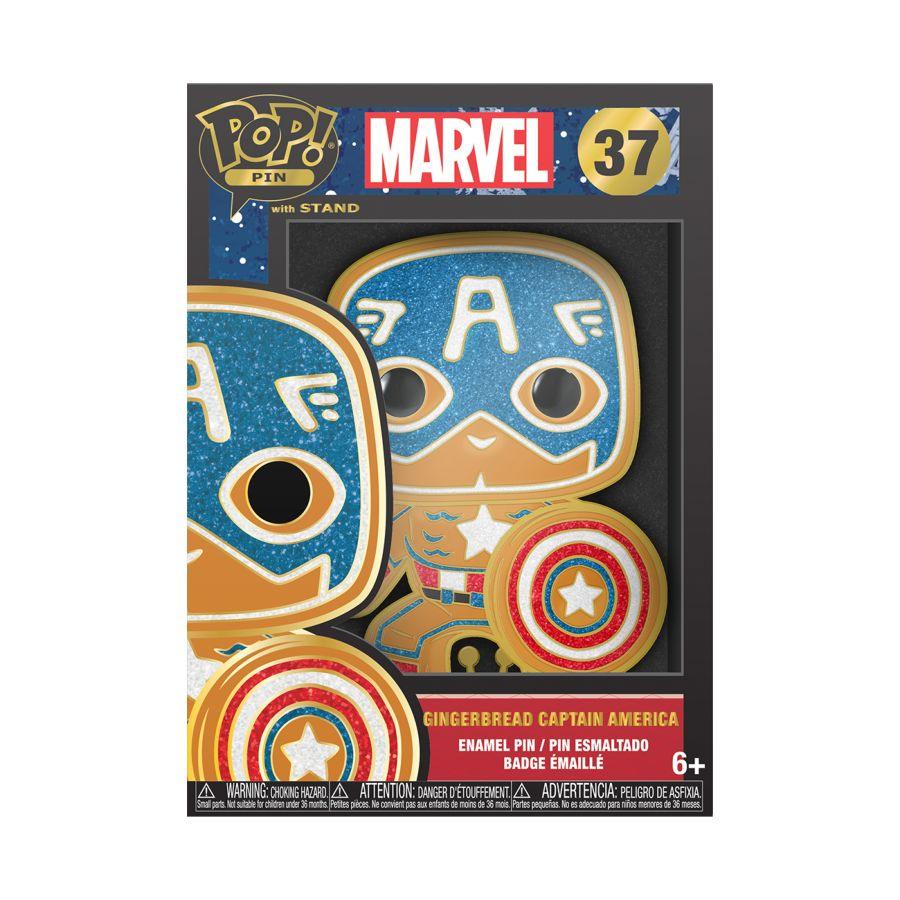 FUNMVPP0101 Marvel Comics - Captain America Gingerbread Enamel Pop! Pin - Funko - Titan Pop Culture