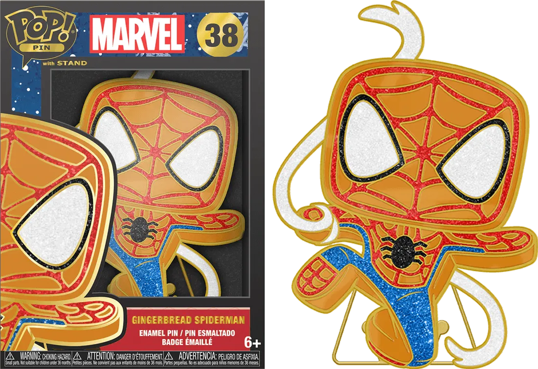 FUNMVPP0102 Marvel Comics - Spider-Man Gingerbread Enamel Pop! Pin - Funko - Titan Pop Culture