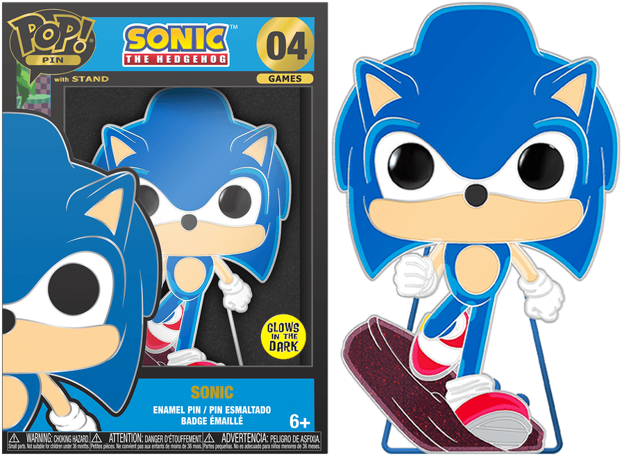 FUNSGAPP0006 Sonic the Hedgehog - Sonic Glow (with chase) Enamel Pop! Pin - Funko - Titan Pop Culture