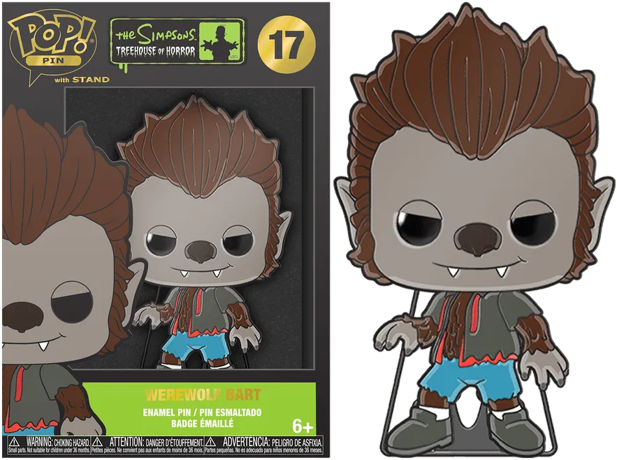 FUNSIMPP0006 The Simpsons - Werewolf Bart (with chase)vEnamel Pop! Pin - Funko - Titan Pop Culture