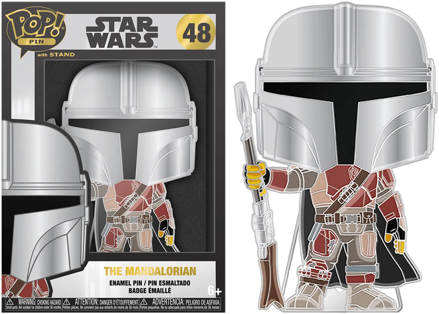 FUNSTPP0103 Star Wars - The Mandolorian (with chase) Pop! Enamel Pin - Funko - Titan Pop Culture