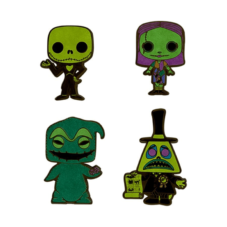 FUNWDPN2764 The Nightmare Before Christmas - Blacklight Enamel Pin Set 4-Pack - Loungefly - Titan Pop Culture