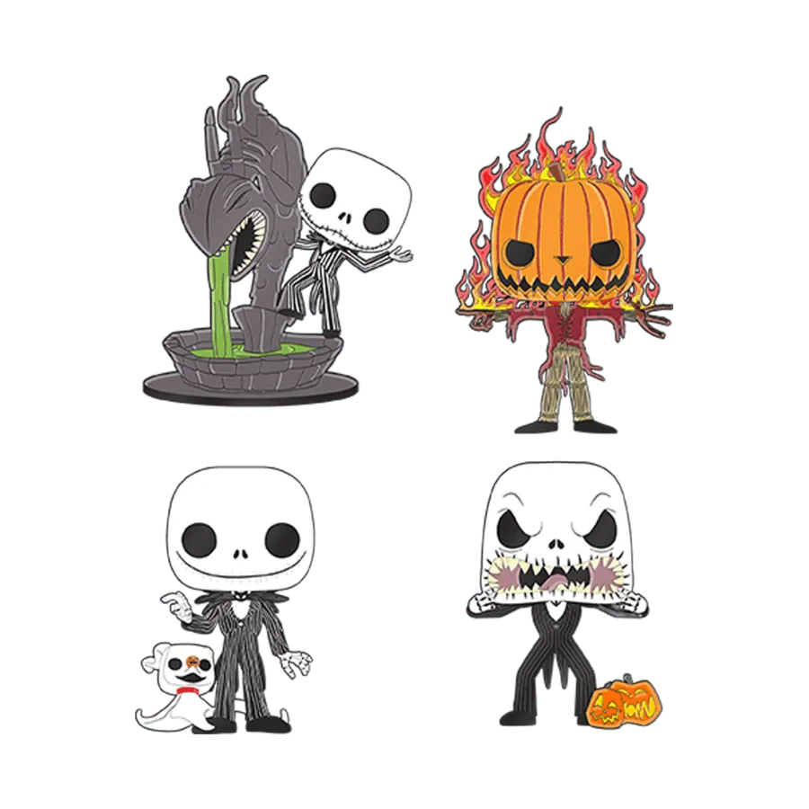 FUNWDPN3128 The Nightmare Before Christmas - This is Halloween Jack Enamel Pin 4-Pack - Loungefly - Titan Pop Culture