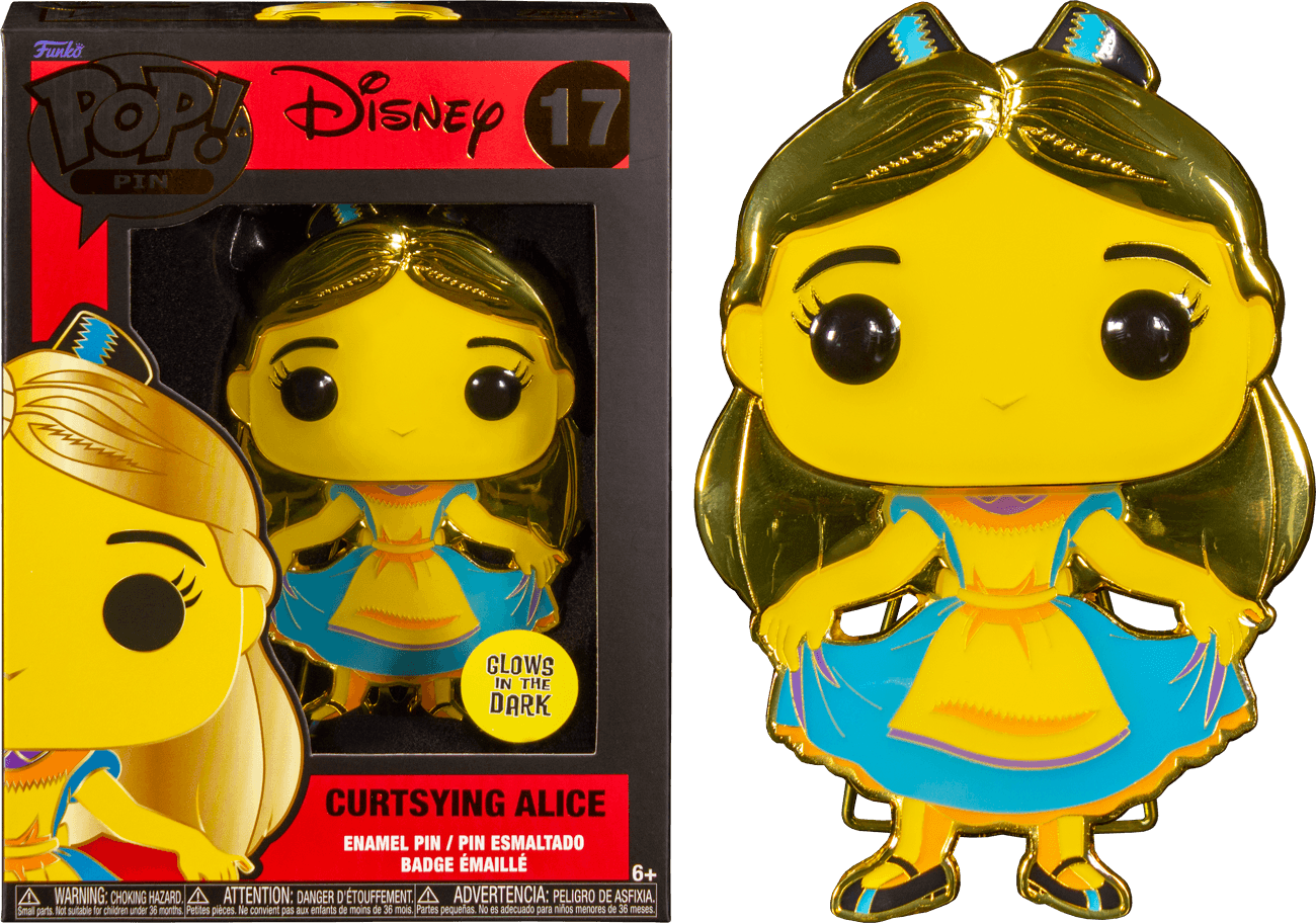 FUNWDPP0048 Alice in Wonderland (1951) - Alice Glow Blacklight Pop! Enamel Pin - Funko - Titan Pop Culture