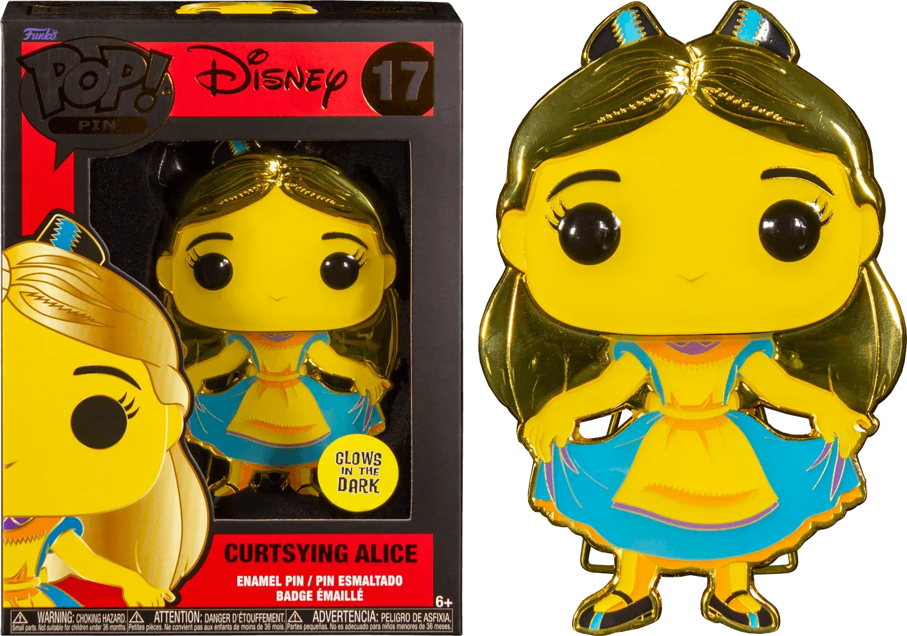 FUNWDPP0048 Alice in Wonderland (1951) - Alice Glow Blacklight Pop! Enamel Pin - Funko - Titan Pop Culture