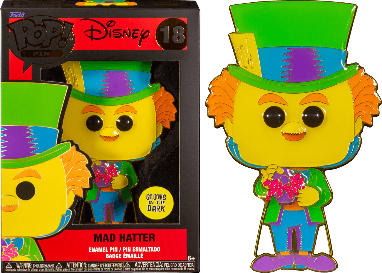 FUNWDPP0049 Alice in Wonderland (1951) - Mad Hatter Glow Blacklight Pop! Pin - Funko - Titan Pop Culture