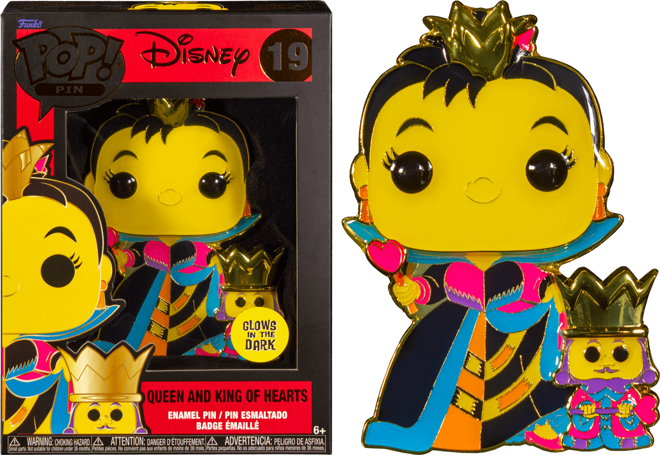 FUNWDPP0050 Alice in Wonderland (1951) - Queen & King Glow Blacklight Pop! Pin - Funko - Titan Pop Culture