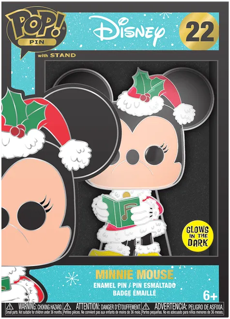 FUNWDPP0062 Disney - Minnie Mouse Holiday Glow Enamel Pop! Pin - Funko - Titan Pop Culture