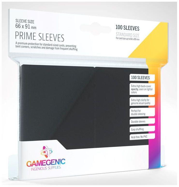 Gamegenic Prime Card Sleeves Black (66mm x 91mm) (100 Sleeves Per Pack) Gamegenic Titan Pop Culture