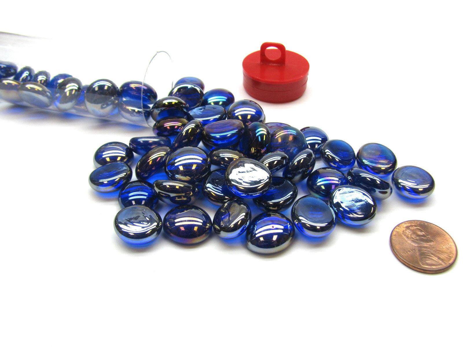 Gaming Stones Crystal Dark Blue Iridized Glass Stones (Qty 23-27) in 4" Tube Chessex Titan Pop Culture