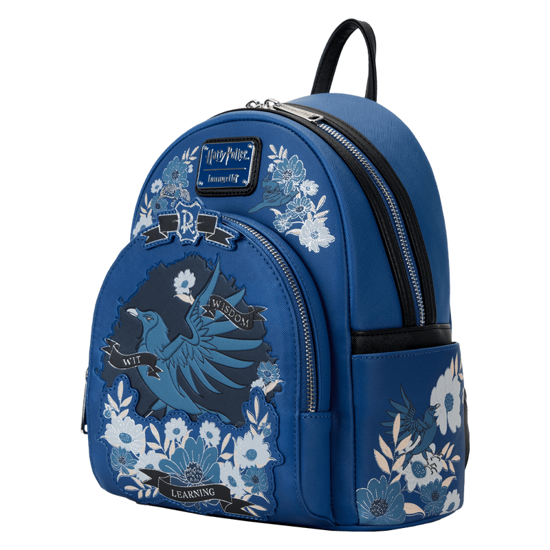 LOUHPBK0259 Harry Potter - Ravenclaw House Floral Tattoo Mini Backpack - Loungefly - Titan Pop Culture