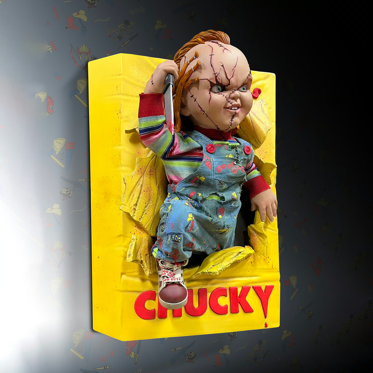 Child’s Play – Escultura de pared de tamaño real de Chucky