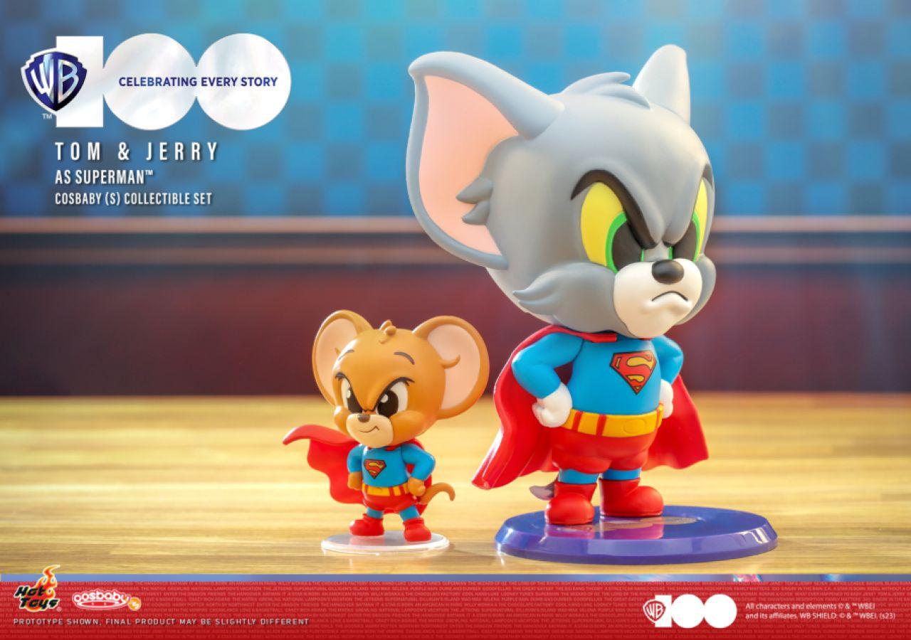 Tom & Jerry - Tom & Jerry as Superman Cosbaby Set Cosbaby by Hot Toys | Titan Pop Culture