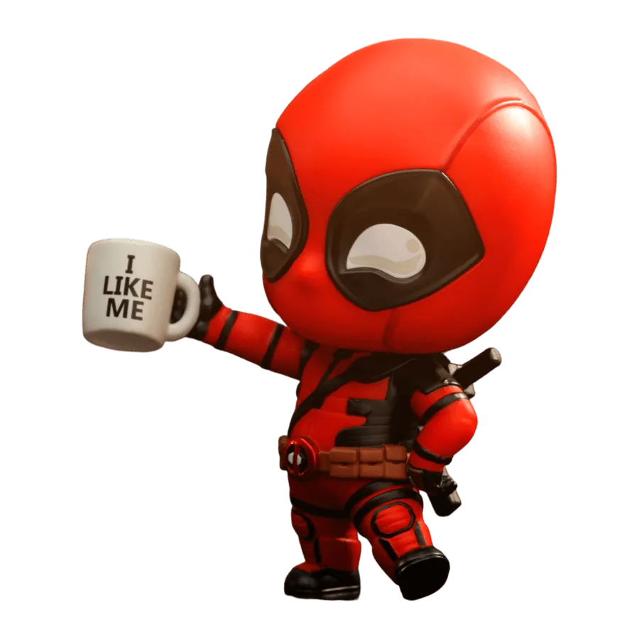 HOTCOSB1087 Deadpool & Wolverine - Deadpool with Mug Cosbaby - Hot Toys - Titan Pop Culture