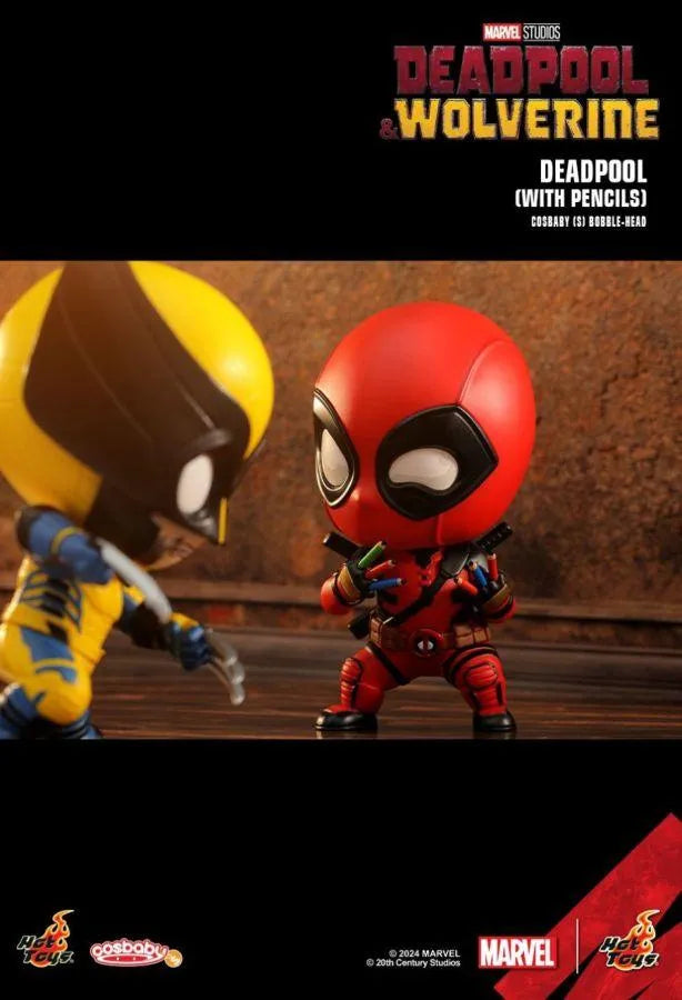 HOTCOSB1089 Deadpool & Wolverine - Deadpool with Pencils Cosbaby - Hot Toys - Titan Pop Culture