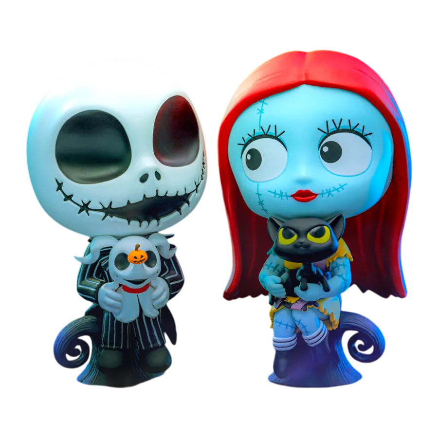 HOTCOSB1112 The Nightmare Before Christmas - Jack and Sally Sitting Cosbaby [2 Pack] - Hot Toys - Titan Pop Culture