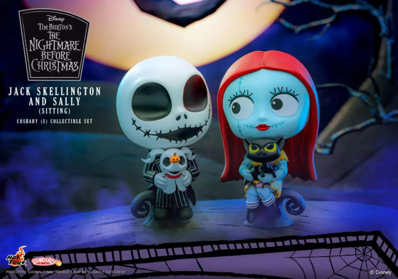 HOTCOSB1112 The Nightmare Before Christmas - Jack and Sally Sitting Cosbaby [2 Pack] - Hot Toys - Titan Pop Culture