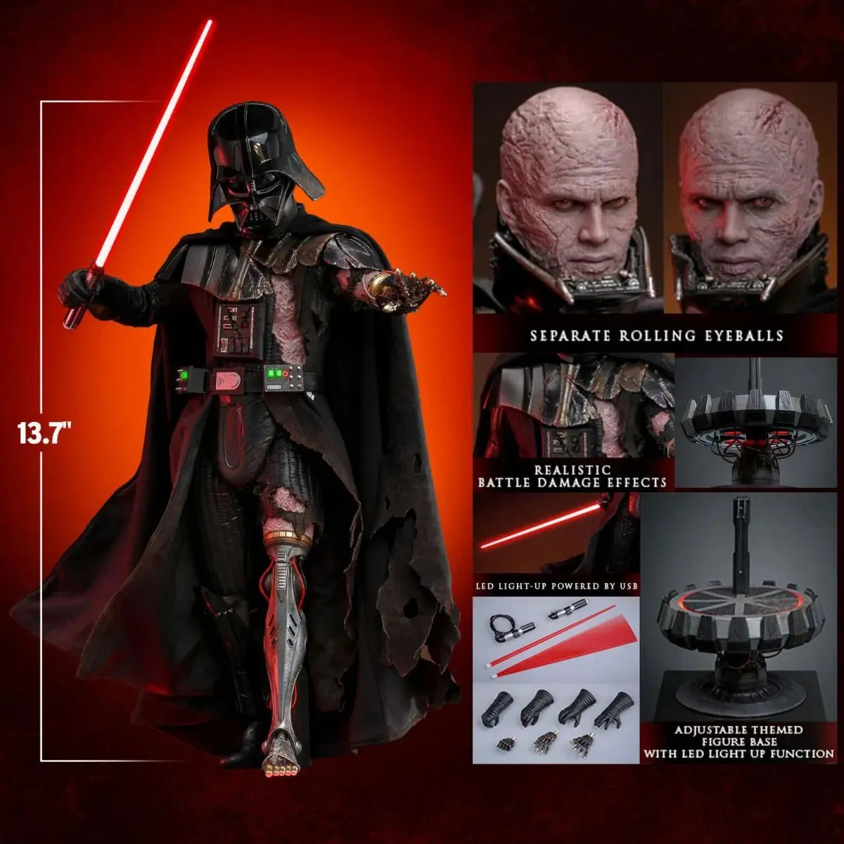 HOTDX44 Star Wars - Darth Vader (Battle Damaged) 1:6 Scale Collectable Action Figure - Hot Toys - Titan Pop Culture