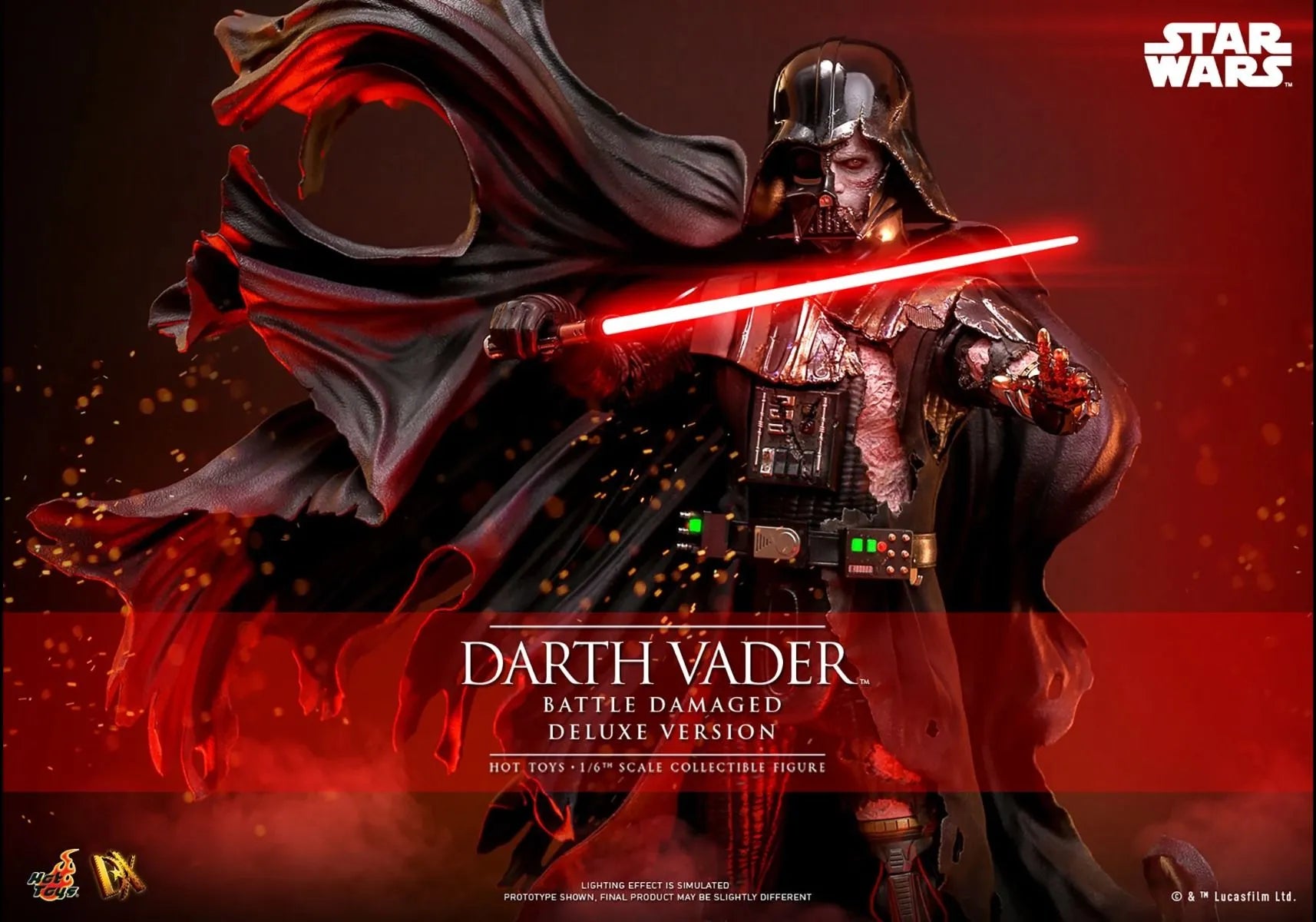 HOTDX45 Star Wars - Darth Vader (Battle Damaged) Deluxe 1:6 Scale Collectable Action Figure - Hot Toys - Titan Pop Culture