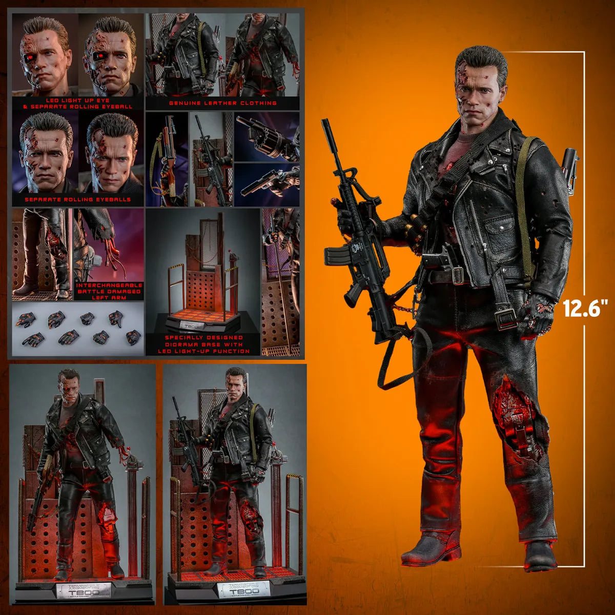 Terminator 2: Judgement Day - T-800 (Battle Damaged 2.0) 1:6 Scale Collectable Action Figure