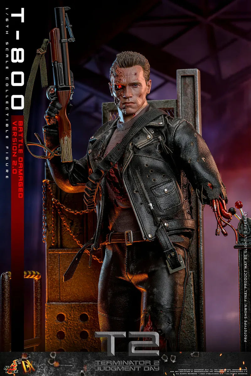 HOTDX46 Terminator 2: Judgement Day - T-800 (Battle Damaged 2.0) 1:6 Scale Collectable Action Figure - Hot Toys - Titan Pop Culture