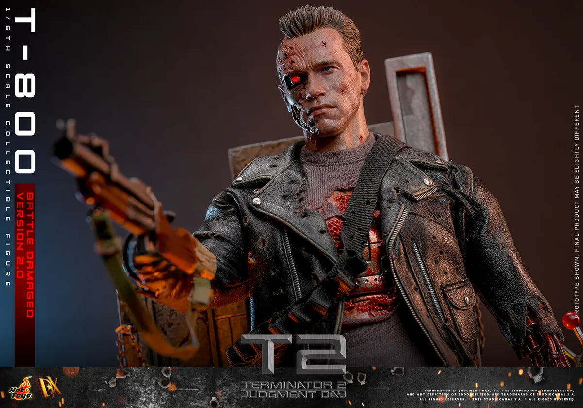 HOTDX46 Terminator 2: Judgement Day - T-800 (Battle Damaged 2.0) 1:6 Scale Collectable Action Figure - Hot Toys - Titan Pop Culture