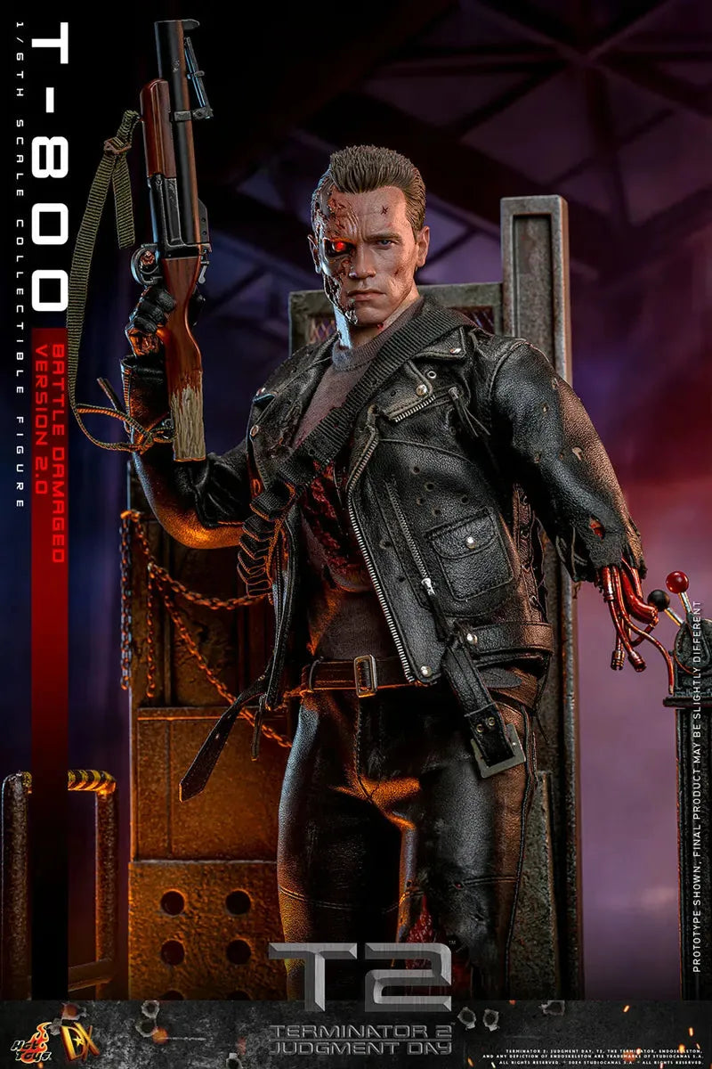 HOTDX46 Terminator 2: Judgement Day - T-800 (Battle Damaged 2.0) 1:6 Scale Collectable Action Figure - Hot Toys - Titan Pop Culture