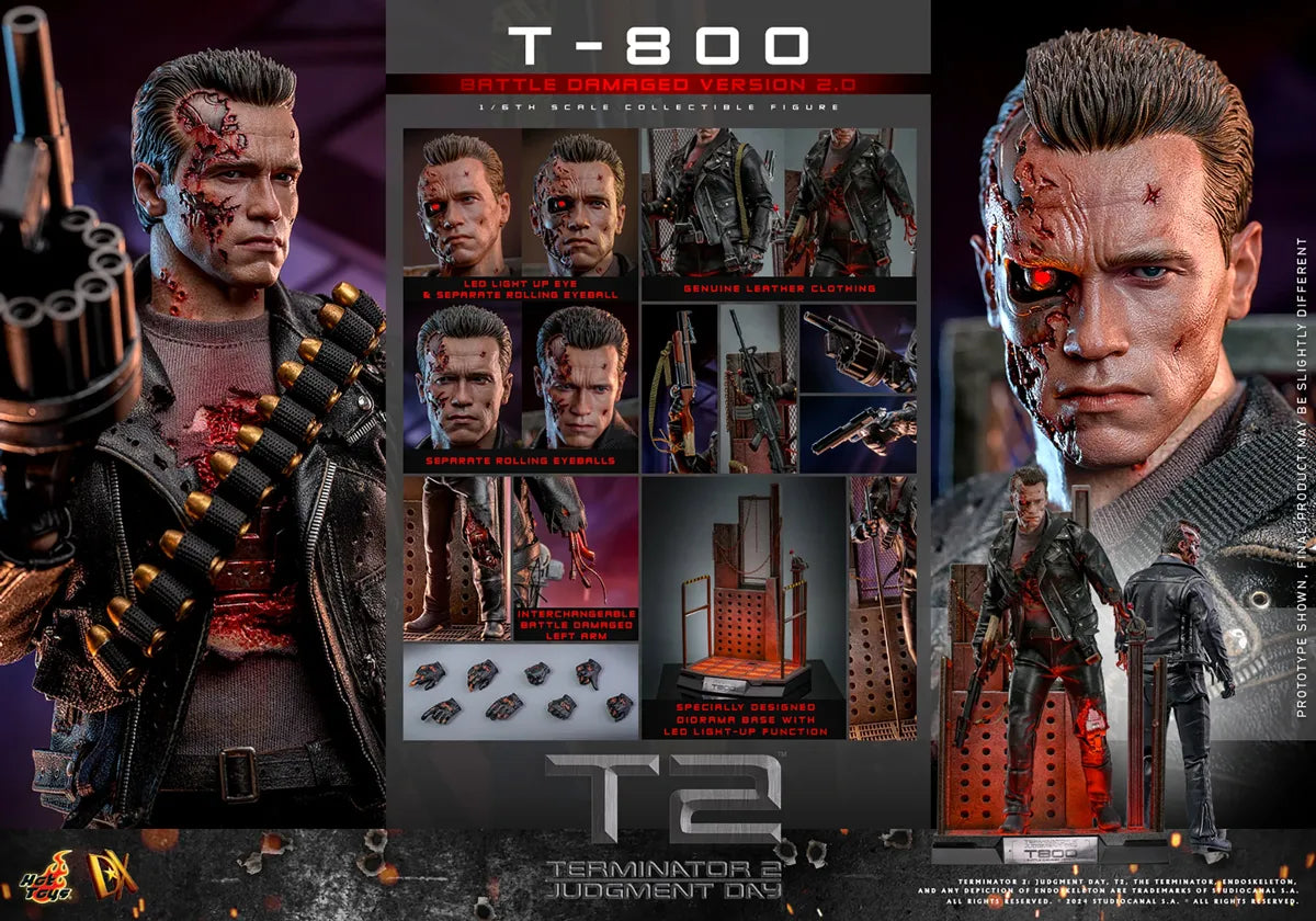 HOTDX46 Terminator 2: Judgement Day - T-800 (Battle Damaged 2.0) 1:6 Scale Collectable Action Figure - Hot Toys - Titan Pop Culture