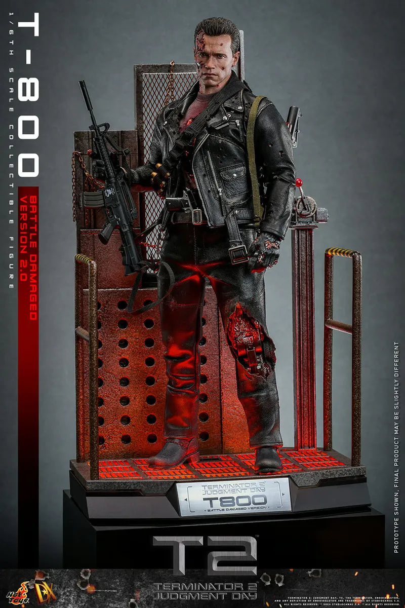 HOTDX46 Terminator 2: Judgement Day - T-800 (Battle Damaged 2.0) 1:6 Scale Collectable Action Figure - Hot Toys - Titan Pop Culture