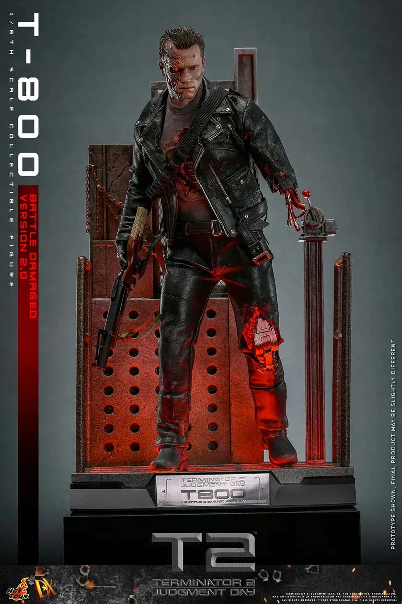 HOTDX46 Terminator 2: Judgement Day - T-800 (Battle Damaged 2.0) 1:6 Scale Collectable Action Figure - Hot Toys - Titan Pop Culture