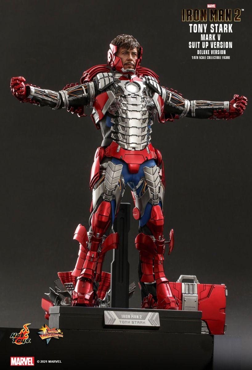 HOTMMS600 Iron Man 2 - Tony Stark Mark V Suit Up Deluxe 1:6 Scale 12" Action Figure - Hot Toys - Titan Pop Culture