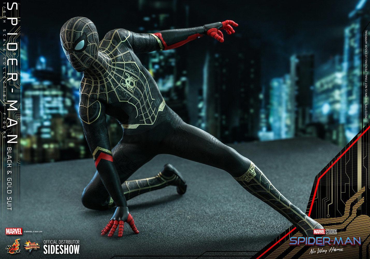 HOTMMS604 Spider-Man: No Way Home - Spider-Man Black & Gold Suit 1:6 Scale 12" Action Figure - Hot Toys - Titan Pop Culture