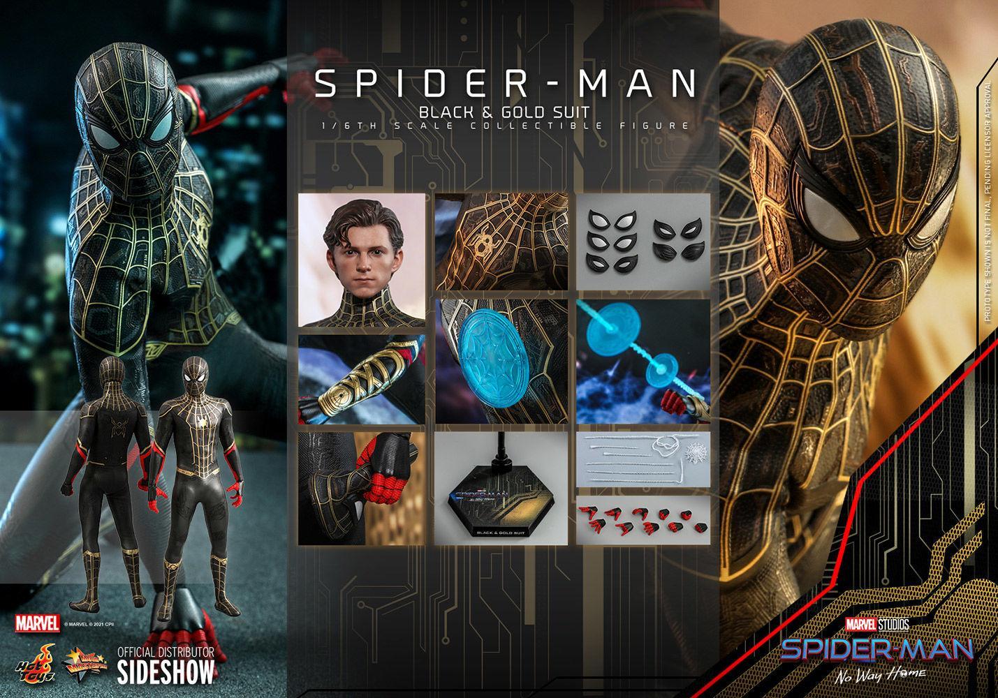 HOTMMS604 Spider-Man: No Way Home - Spider-Man Black & Gold Suit 1:6 Scale 12" Action Figure - Hot Toys - Titan Pop Culture