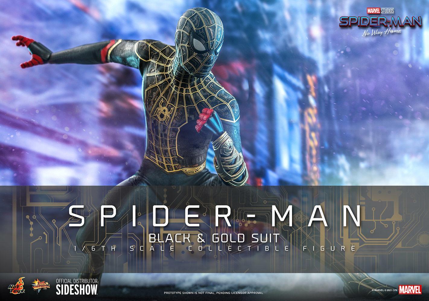 HOTMMS604 Spider-Man: No Way Home - Spider-Man Black & Gold Suit 1:6 Scale 12" Action Figure - Hot Toys - Titan Pop Culture