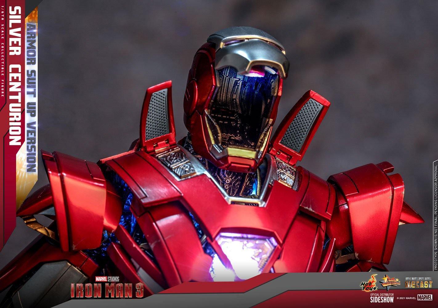 HOTMMS618D43 Iron Man 3 - Silver Centurion Armor Suit-Up 1:6 Scale 12" Diecast Action Figure - Iron Studios - Titan Pop Culture