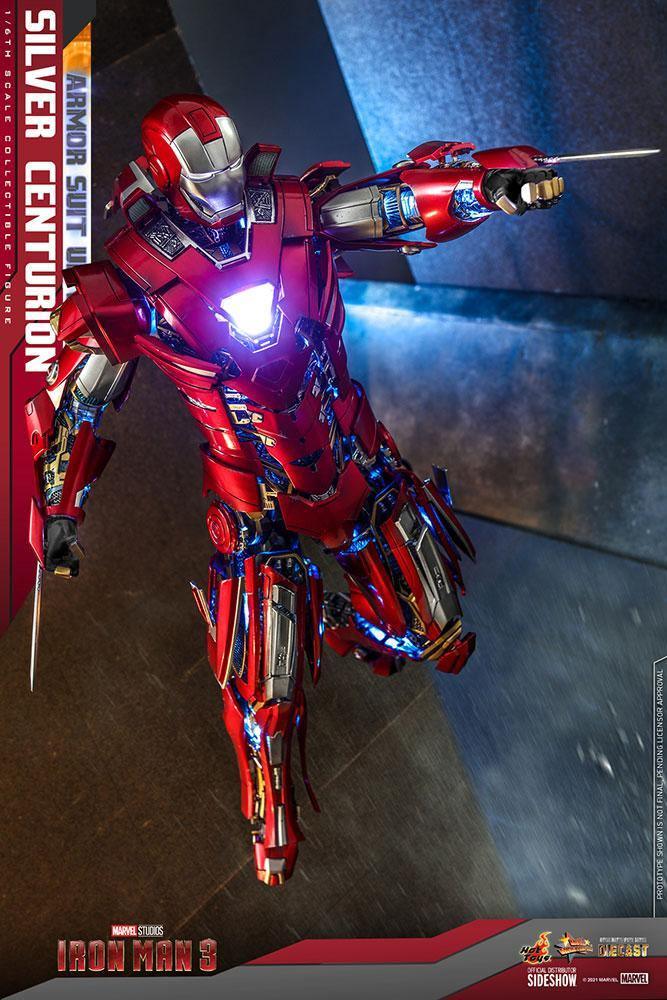 HOTMMS618D43 Iron Man 3 - Silver Centurion Armor Suit-Up 1:6 Scale 12" Diecast Action Figure - Iron Studios - Titan Pop Culture