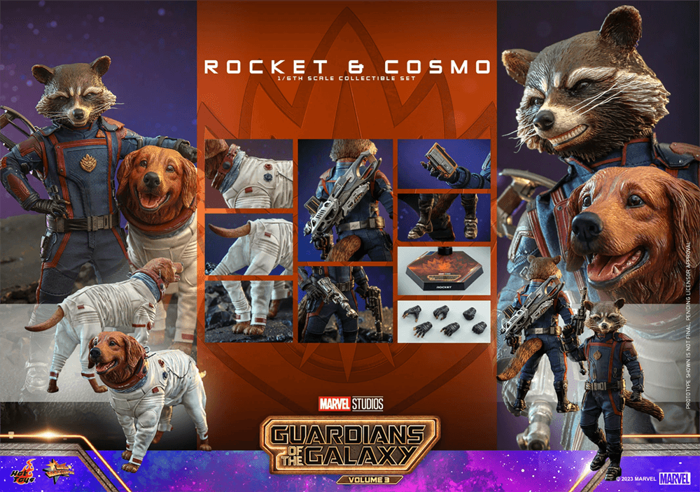 HOTMMS708 Guardians of the Galaxy Vol 3 - Rocket and Cosmo 1:6 Scale Hot Toy Action Figure - Hot Toys - Titan Pop Culture