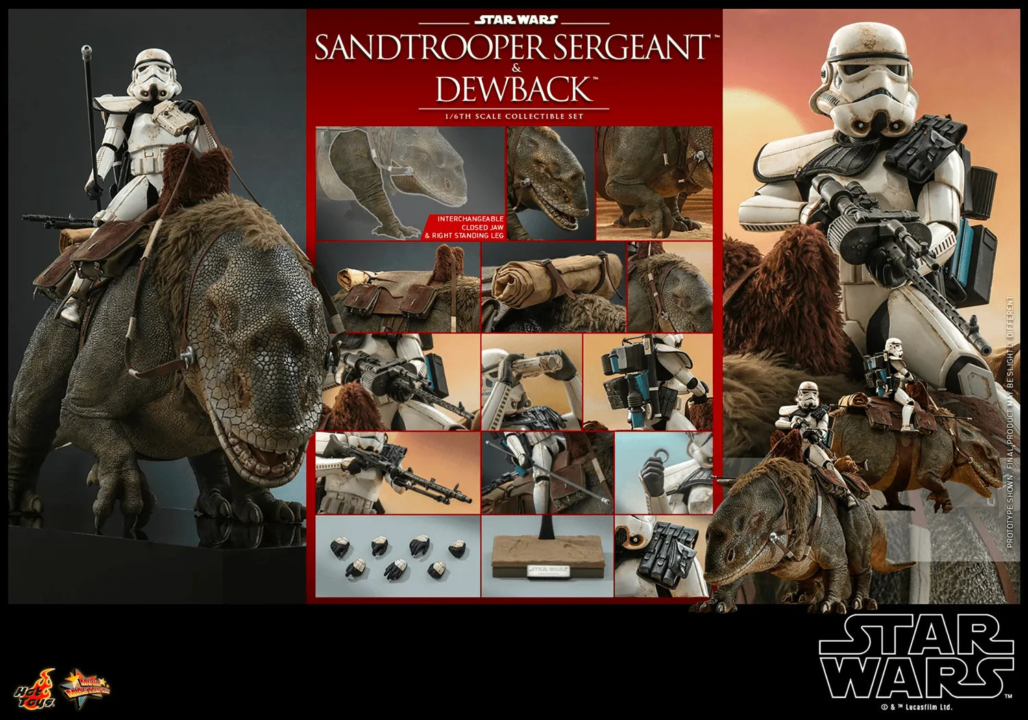 HOTMMS722 Star Wars - Sandtrooper Sergeant & Dewback 1:6 Scale Collectable Set - Hot Toys - Titan Pop Culture