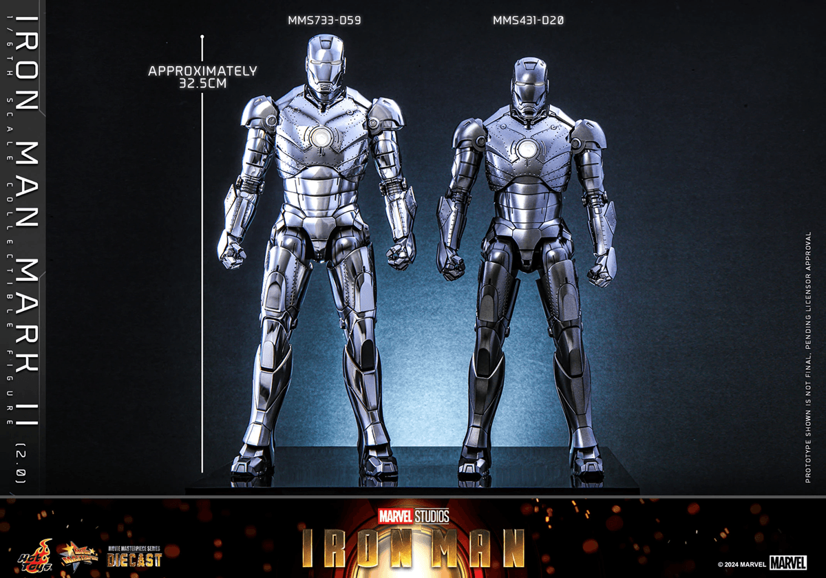 HOTMMS733D59 Iron Man - Iron Man Mark II (2.0) 1:6 Scale Collectable Action Figure - Hot Toys - Titan Pop Culture