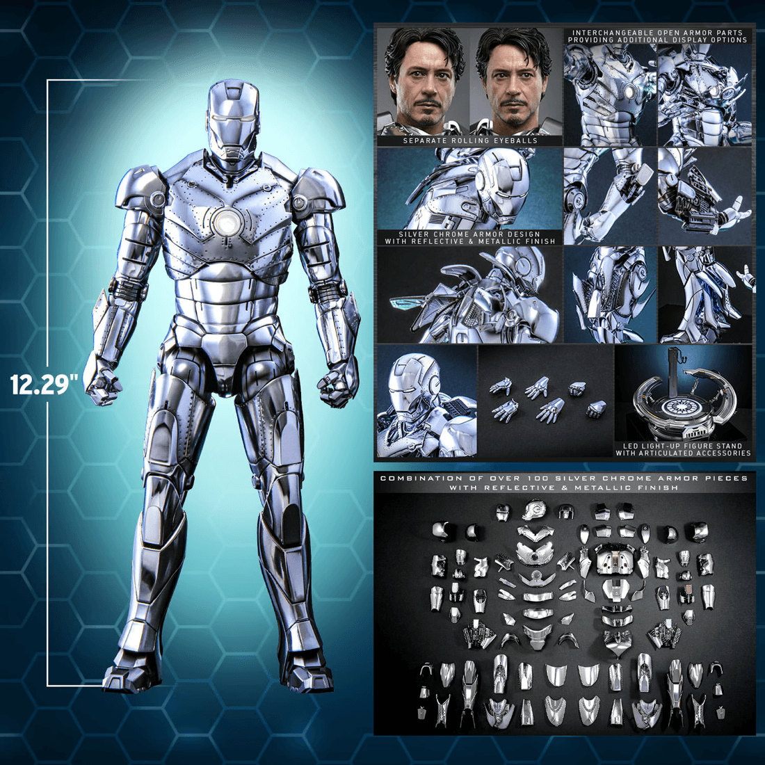 HOTMMS733D59 Iron Man - Iron Man Mark II (2.0) 1:6 Scale Collectable Action Figure - Hot Toys - Titan Pop Culture